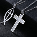 HOVANCI Wholesale Punk Minimalist Stainless Steel Cross Pendant Necklace Gifts for Men and Boys