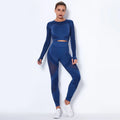 Custom Logo Women's Long Sleeve Workout Yoga Sets Seamless Yoga Wear for Adults Solid Pattern