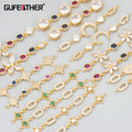 MD72 18K Gold Rhodium Plated Copper Zircon Charms for Jewelry DIY Pendants & Necklace Bracelet Making 4pcs/Lot