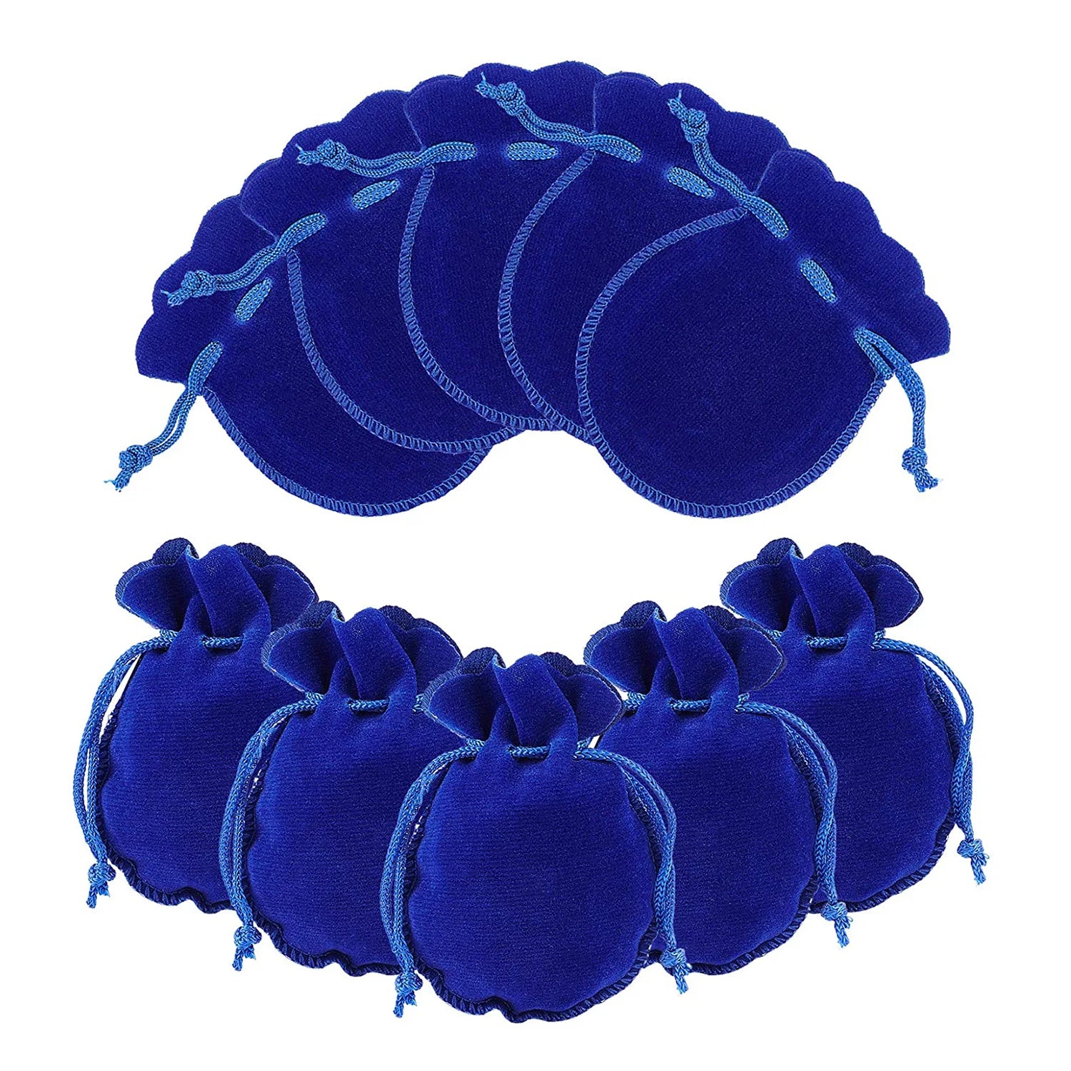 Wholesale Custom Blue Small Velvet Drawstring Gift Jewelry Packaging Pouch for Jewellery Containers