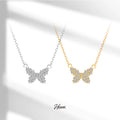 HOVANCI Women Elegant Stainless Steel Tiny Butterfly Necklace Jewelry Shinny Sparkling Crystal Rhinestone Butterfly Necklace