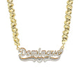 Qiuhan OEM/ODM 2022 XOXO Earrings Necklace Set Jewelry Two Tone Plated Custom Necklace New Punk Brass Necklace IGI Copper Alloy