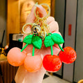 Chaveiro De Cereja Cute Fruits Acrylic Cherry Keychain Car Bag Pendent Charm Fruit Sleutelhanger Cartoon Cherry Keychain