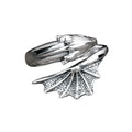 925 Sterling Silver Ring for Men and Women Pterosaur Opening Type Resizable Size 5-9 Dragon Rings Retro Punk Jewelry