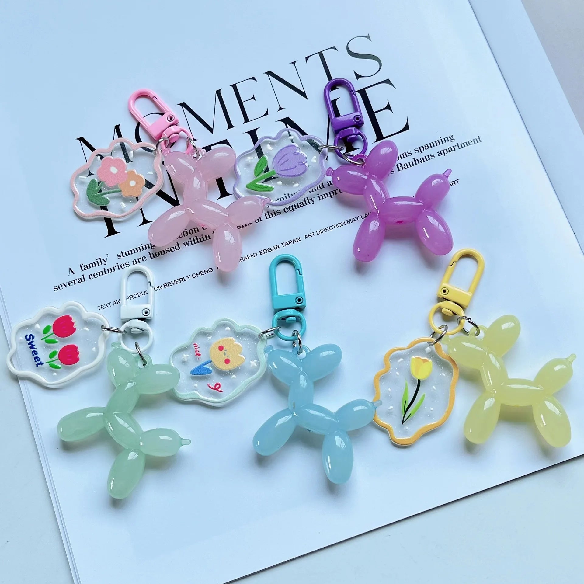 Diy Candy-colored Dog Pendant Bag Pendant Cute Key Chain for Girlfriends Small Gift Keychain