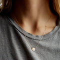 EManco Geometric Glossy Necklace with Simple Stainless Steel Pendant Lettering for Women Korean Edition