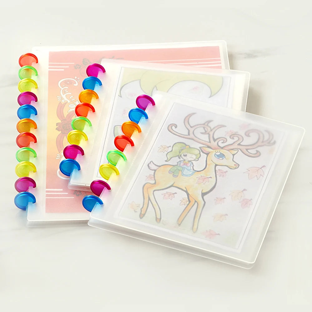 RINGNOTE A4/A5 Dust-Resistant Anti-Slip Collect Book Frosted 3 Colors Disc Bound Storage Book Transparent Document Photo Albums