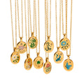 New Non Tarnish Gold Plated Stainless Steel Pendant Necklace Fashion Jewelry Stock Selling Colorful Enamel Oval Pendant Necklace