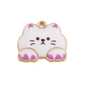 AA016225 Cute Color Enamel Alloy Cat Head Charms Cartoon Cat Charms for Bracelet Necklace Animal Jewelry Accessories