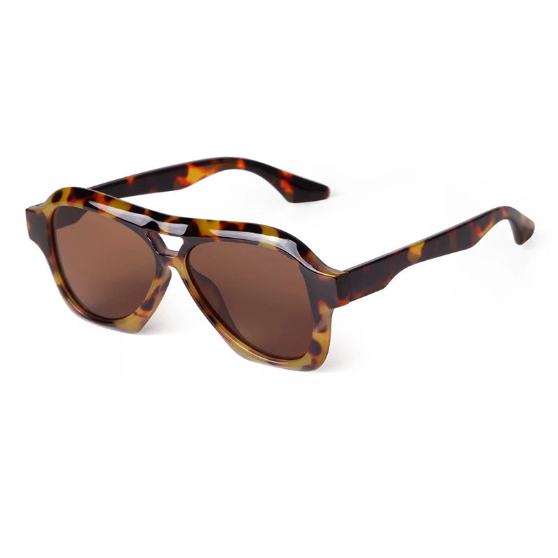 STY20252K Fashion Vintage Pilot Sunglasses Double Bridge Designer Sun Glasses Tortoiseshell Decoration Wholesale UV400 Shades
