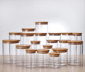 Glass Borosilicate Food Storage Jar Stackable Storage Glass Jars Container Sealed Jars With Bamboo Lid