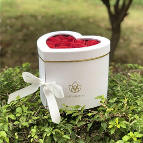 Unai Custom Heart Shape Luxury Rose Flower Gift Box Red White Double Layer Portable Paper Valentine's Business Promotional Gifts