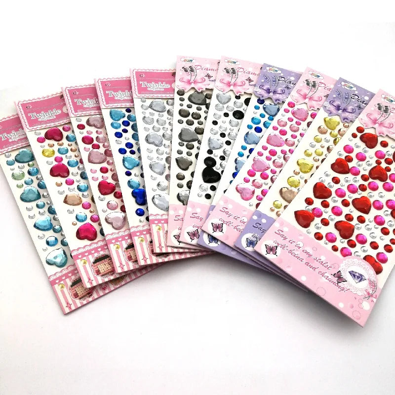 DIY Creative Mobile Phone Stickers Mixed Shapes Gypsophila Acrylic Diamond Crystal Sticker Packs
