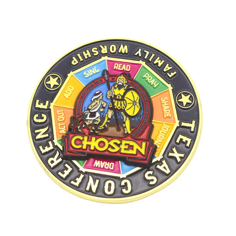Custom Chosen Commemorative Soft Enamel Pin Badge Rotatable Design with Martial Arts & Animal Elements for US. Conference Events