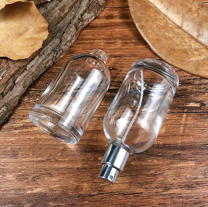 Wholesale Refillable Normal Transparent 50ml Round Empty Glass Custom Perfume Bottle