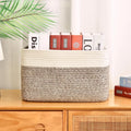 Rectangle Organizers Cotton Rope Basket-Eco-Friendly Foldable Washable Multifunction Storage for Clothes