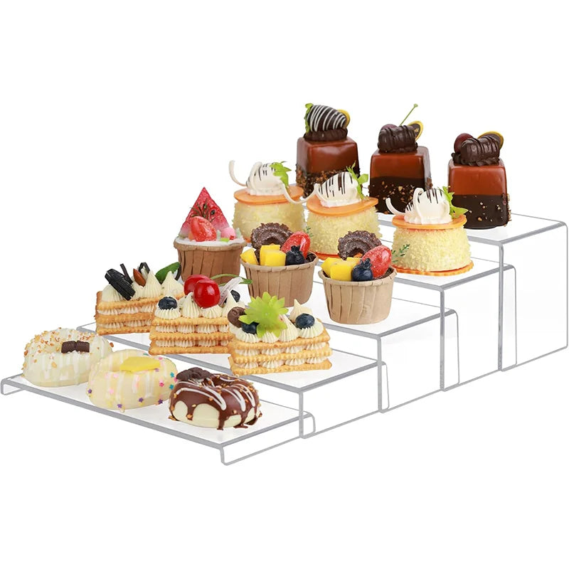 5-Pcs Modern Clear Acrylic Cupcake Stands Large Square Display Stands for Vendor Events for Figures Jewelry Toys Perfume Showing