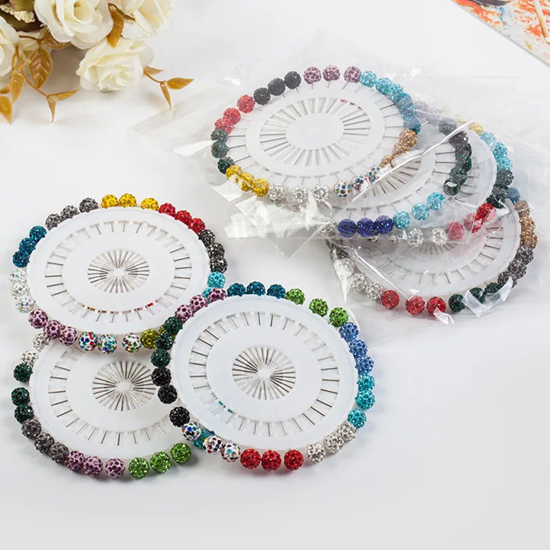 Sharut New Fashion 10mm Crystal Ball Muslim Brooch Hijab Scarf Pins Scarf Clips Wedding Pin for Women