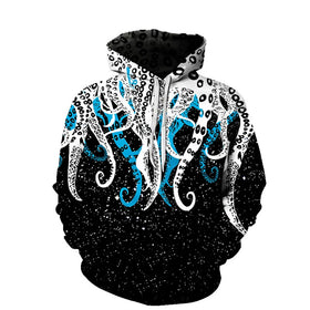 Fitspi Octopus 3d Digital Printing Men's Women's Pullover Loose Leisure Pullover Hoodie Loose Baseball Uniform