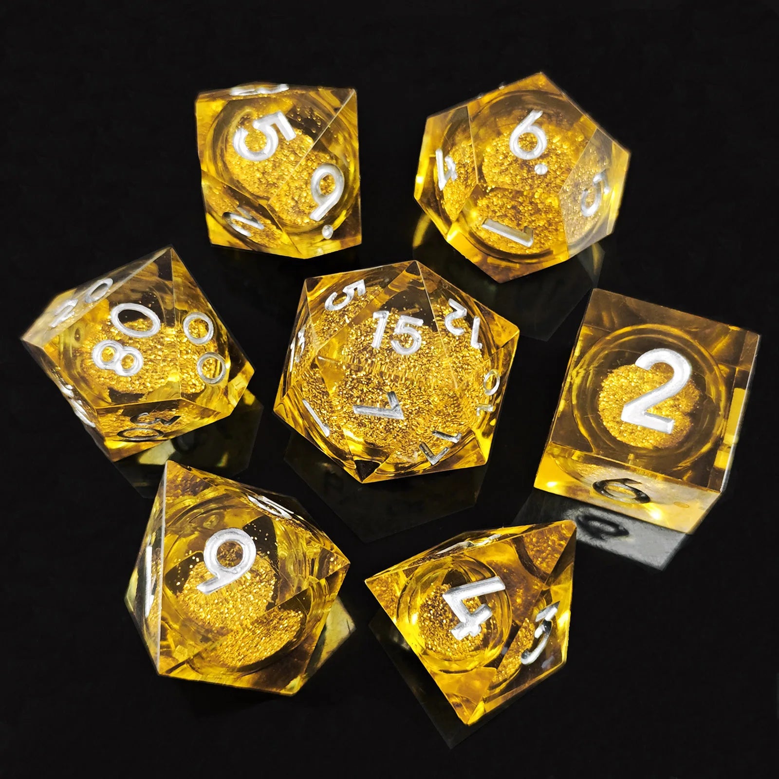 Resin D&D Quicksand Loose Powder Dice RPG Dungeons & Dragons Board Game Tutorial Board Game Dice COC Resin Liquid Dice Set