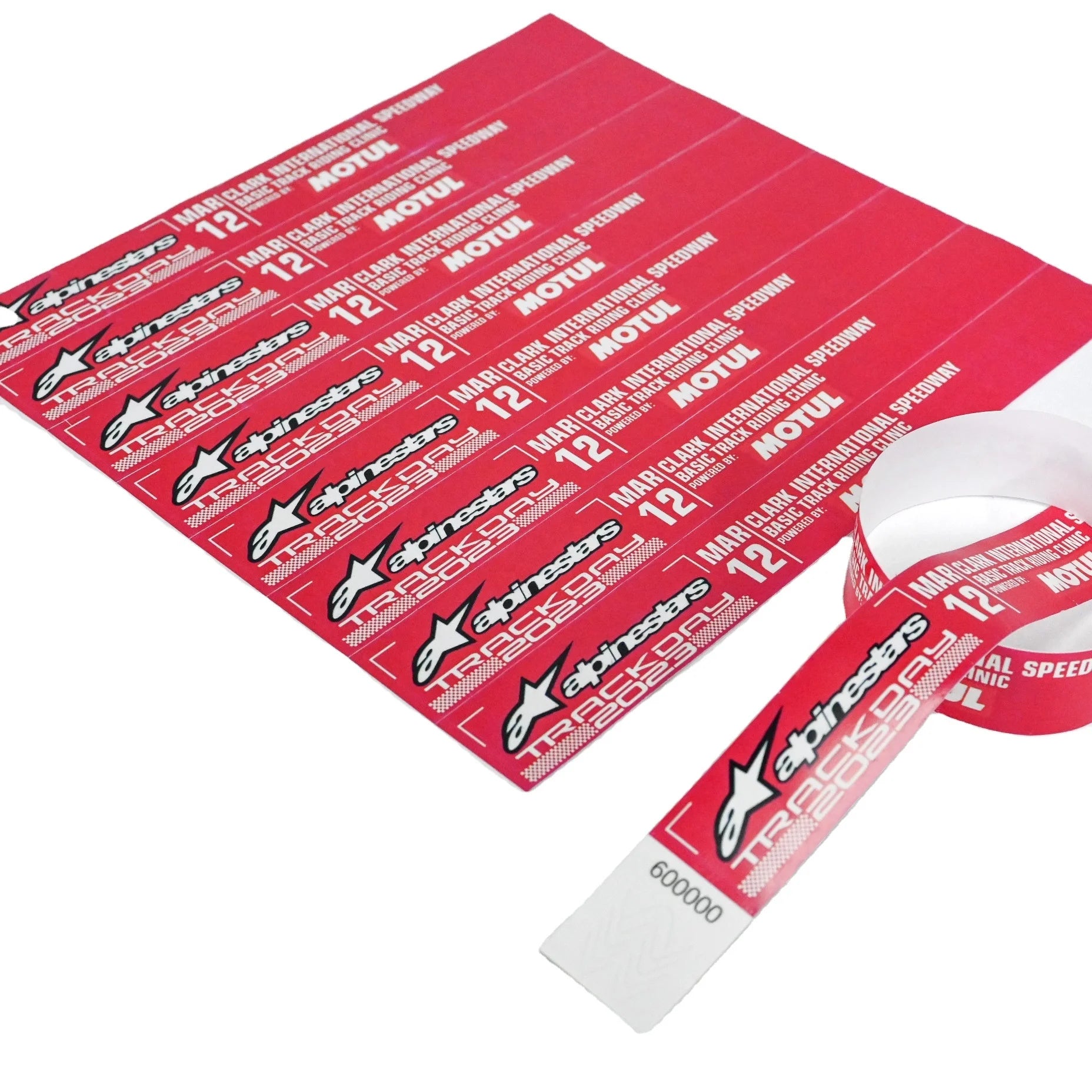 Barcode Custom Logo 19*250mm Fiber Paper Waterproof Convenient Wristband 19x250mm Tickets Tear-resistant Bracelets