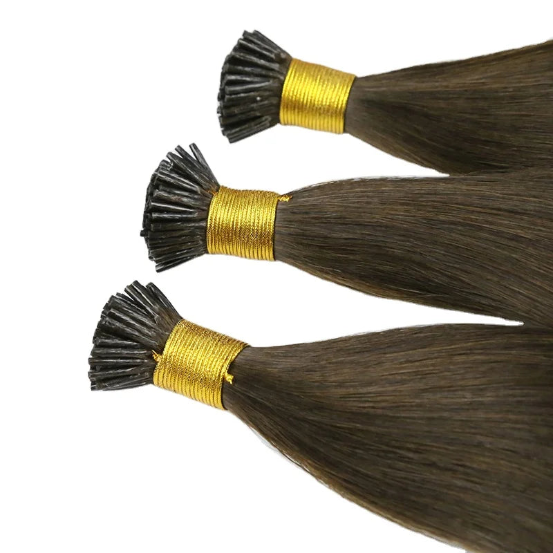 Wholesale 100% Russian Remy Double Drawn I Tip Hair Extensions Pre-Bonded ITip Human Hair Extensions