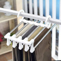 2021 Hot Sale Stainless Steel Space Saving Wardrobe Multi-layer Milk White Folding Pants Hanger