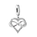 Fit Original Brand Charm Bracelet 925 Sterling Silver Infinity Heart Mother Son Hand in Hand Bead for Women Jewelry Making