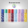 WOGU 8color Roll on Glass Bottle 10ml Empty Thin Skincare Essential Oils Cosmetic Packaging Metal Roller Perfume Bottle