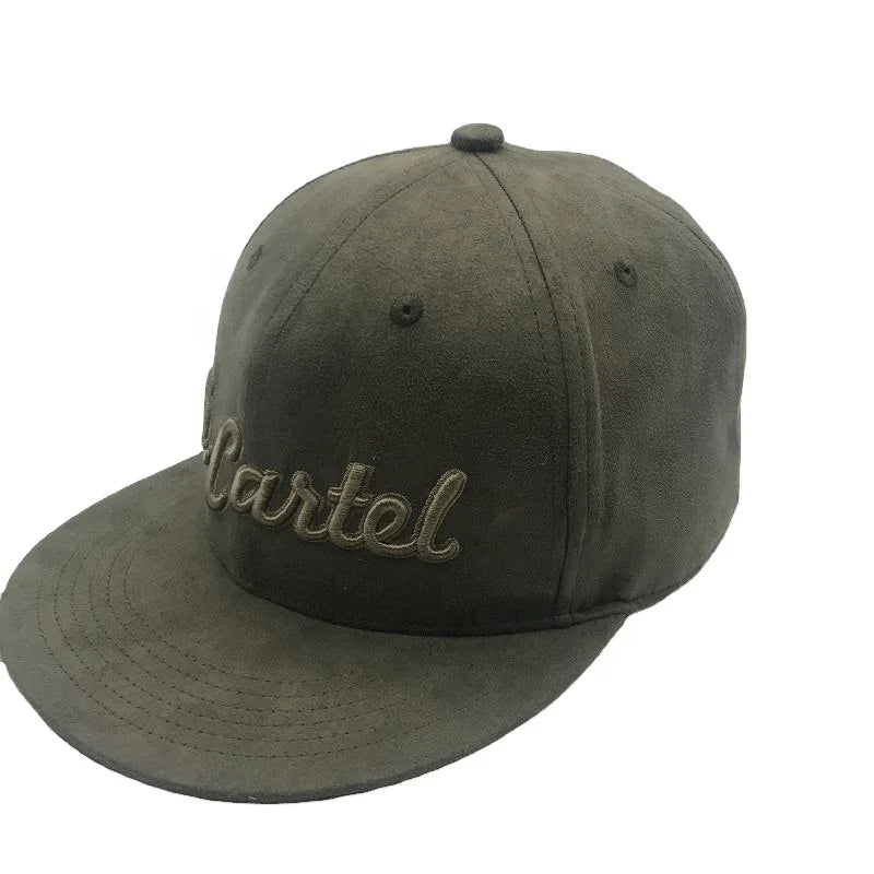 XXL Customized 3D Embroidery Logo Fashion Outdoor Travel Hip Hop Sport Suede Flat Brim 6-Panel Unisex Snapback Hats Image