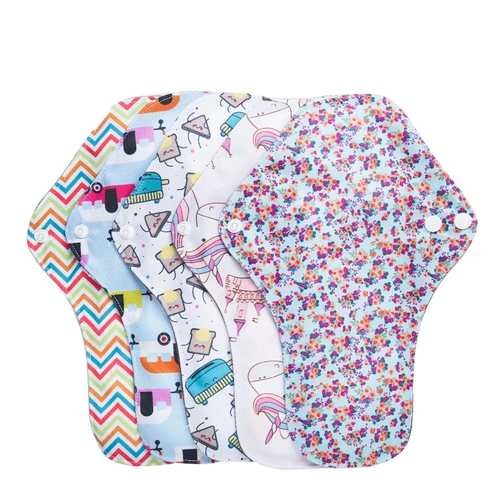 Mora Mona Random Printing Reusable Sanitary Pad Washable Cloth Menstrual Pad Soft Breathable Sanitary Pads