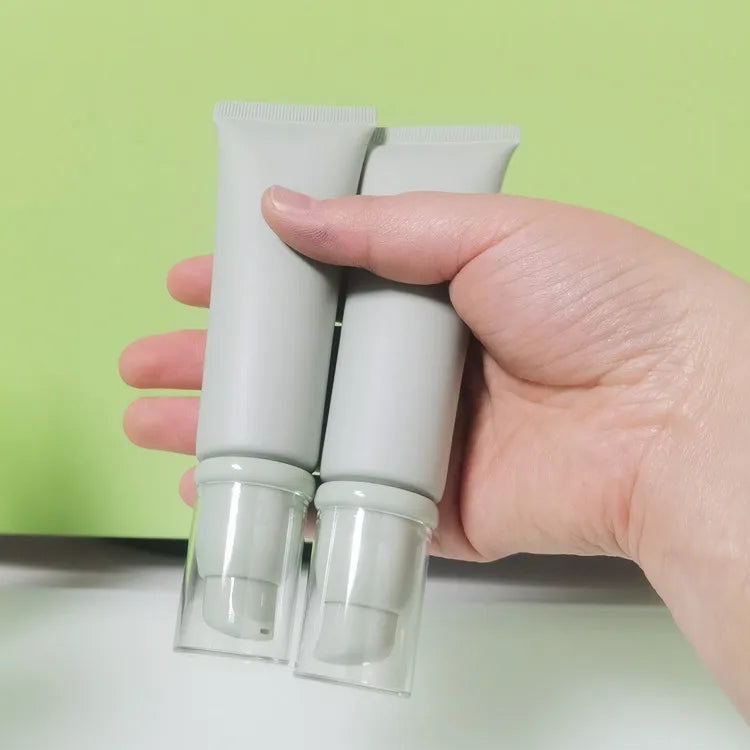 Eco Friendly Empty Matte Green Soft Tube Cosmetic Squeeze Eye Cream Serum 30ml 50ml Airless Pump Sugarcane Skincare Cream Tube