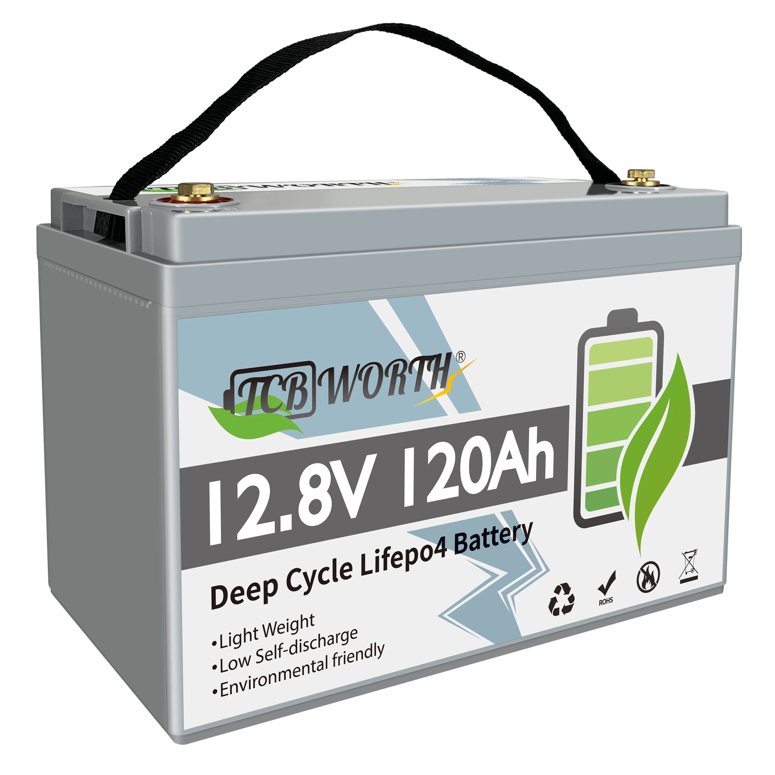 TCBWORTH EU/US/UK Lifepo4 12V 120Ah Storage Battery LiFePo4 Battery Pack 12.8V With BMS Lithium Ion Batteries