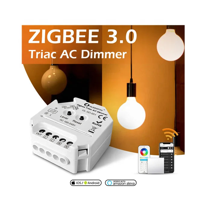 Trailing Edge Phase Control 100V 240V Smart Dimmer Inwall Zigbee Led Switch