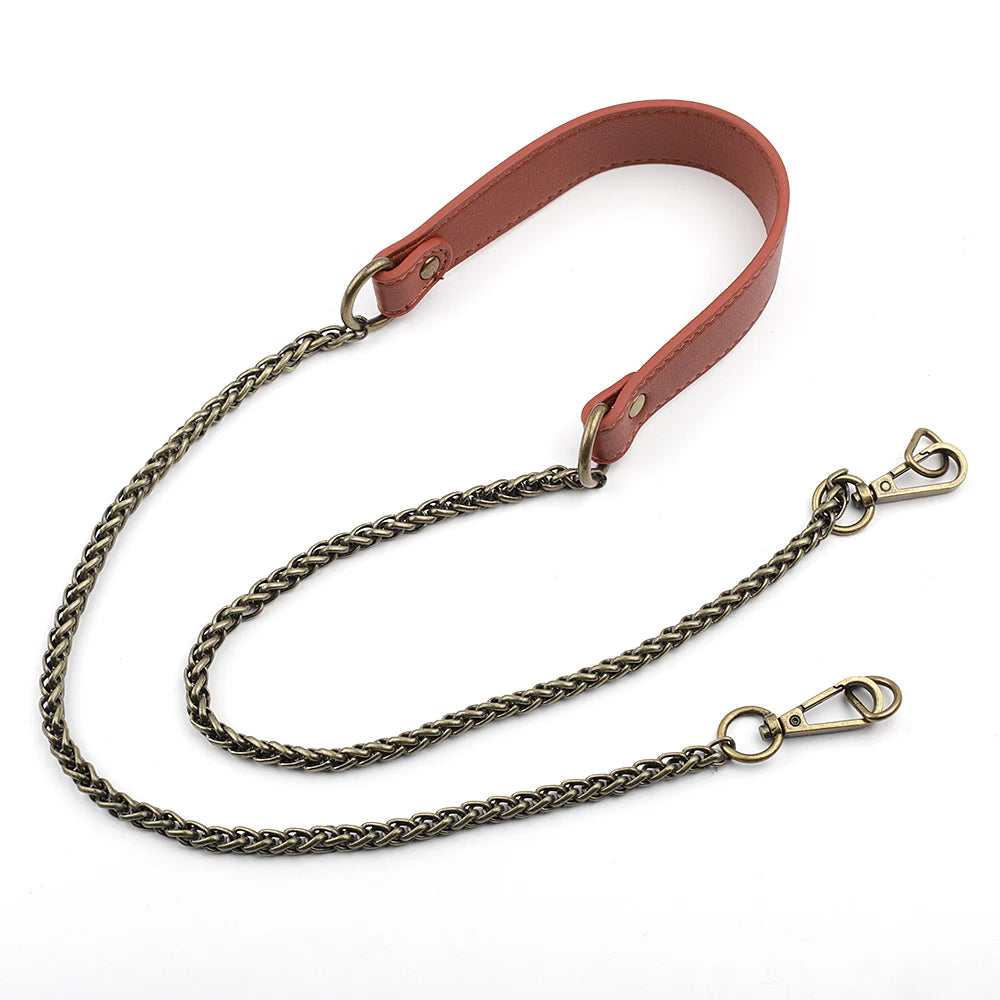 High Quality Cross-body Shoulder Chain+PU Leather Bag Straps Handles for DIY Hand Bag Accessories