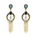 Vintage Style Long Chains Tassel Silver Gold Color Dangle Earrings for Women