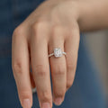 Luxury Women Ring White Gold Plated 925 Sterling Silver 1Carat Emerald Cut D VVS Moissanite Diamond Rings