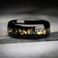 Hot Sale Cool Stainless Steel Rings Simple Black Plated Rings Punk Gold Foil Finger Rings for Unisex