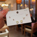 FanYue Earings Sets for Women Dropshipping 3 Pairs/set Gradient Color Heart butterfly Stud Earrings for Women