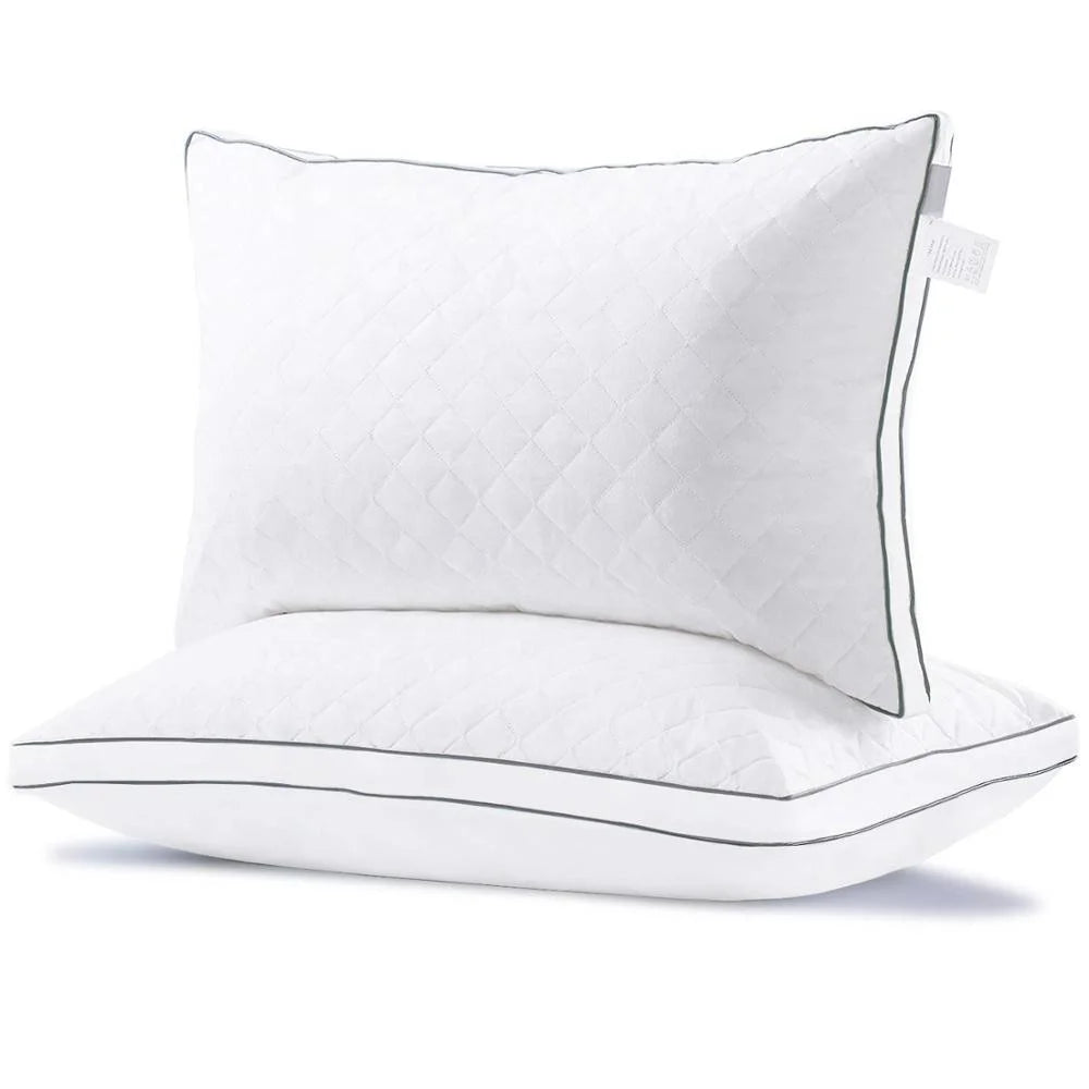 Hotel Bed Pillows for Sleeping 2 Pack 100% Hypoallergenic Soft Plush Fiber Fill for Side/Back Sleeper