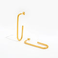 18k PVD Gold Plated Tarnish Free & Waterproof Large Long  Hoop  for Women Stainless Steel Fashion Earring Jewelry Wholesale