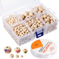 Wooden Beads Round Ball Natural Unfinished Wood Loose Spacer Beads for Craft Making Decorations and DIY Crafts 6/8/10/12/16/20mm