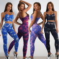 Tie Dye Yoga Pants Set Leggings Women Wear Seamless Suit Clothes Womens Sets Fitness Ropa Deportiva Mujer Gym