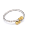 Popular Simple Stainless Steel Twisted Cuff Bracelet Stainless Steel Cable Fine Bracelet