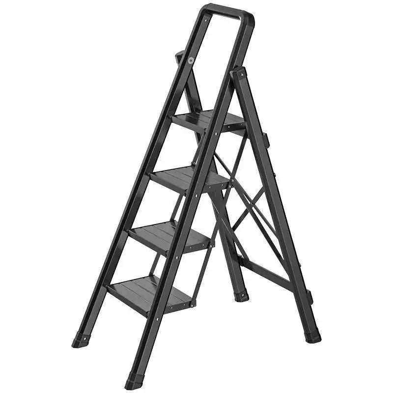 Thick Aluminum Alloy Modern Foldable Safety Ladder for Apartment Use 4-Step Design 150kg Load Capacity