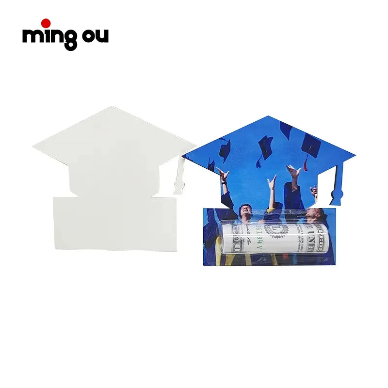 Creative Gifts Custom Printing MDF Cash Card Holder Sublimation Graduation Cap Money Holder