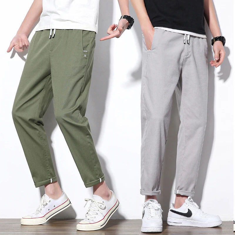 Light Weight Waterproof Unisex Casual Outdoor Wear High Waist Plus Size Cotton Jogger Chino Pants Men