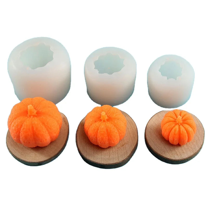 BPA Free  Food Grade Small  3D Pumpkin Epoxy Mold  Silicone Candle Molds for DIY Epoxy Resin Handmade Soap Cake Decoration