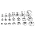 5-15 mm Silver Metal Leather Rivets Buttons Snaps Metal Nails Luggage Buckle Double-sided Rivet 1000 Sets/Bag