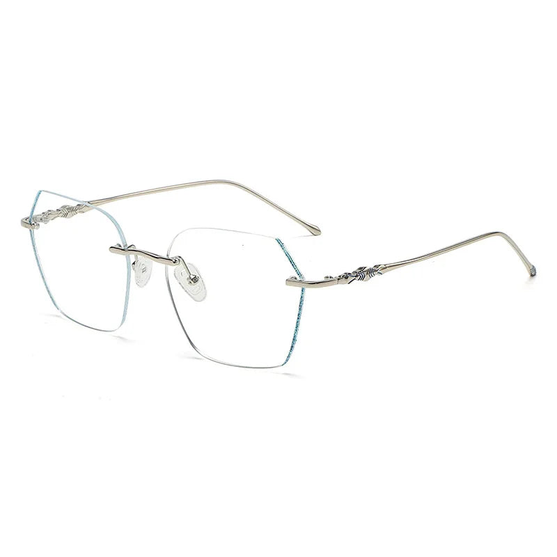 8275 Custom Rimless Metal Frame Anti-blue Light Eyeglasses Eyewear Women Fashion Frameless Optical Eye Glasses